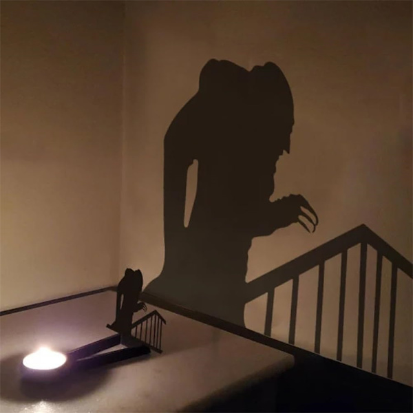 Halloween Nosferatu -kynttilänjalka, tuikkukynttilän varjonheittäjä, pelottava goottikoriste B
