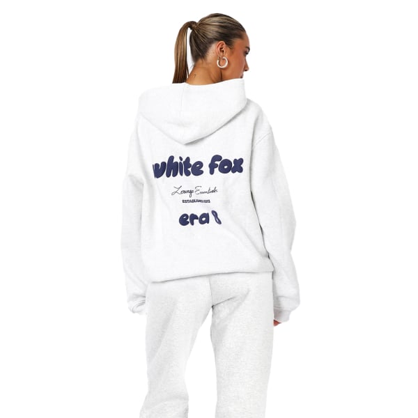 Dam Hoodie & Byxor Tracksuit Set Vit Fox Casual 2-Delar Sport Toppar Sportkläder Outfit White XL