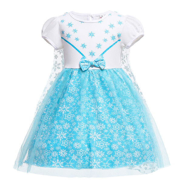 Princess Dress Elsa Fancy Dress for Girls Cosplay Party Kostym 5-6 Years