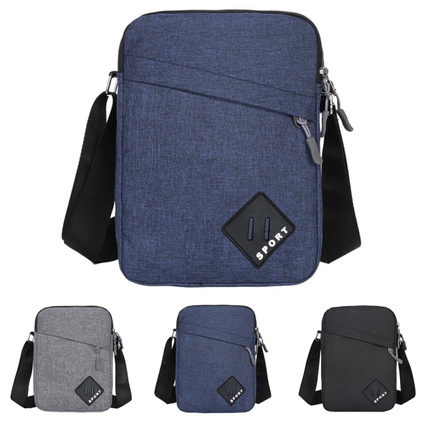 Herr Crossbody axelväskor Messenger Bag Pack Slingväska för utomhusresor Sport Blue