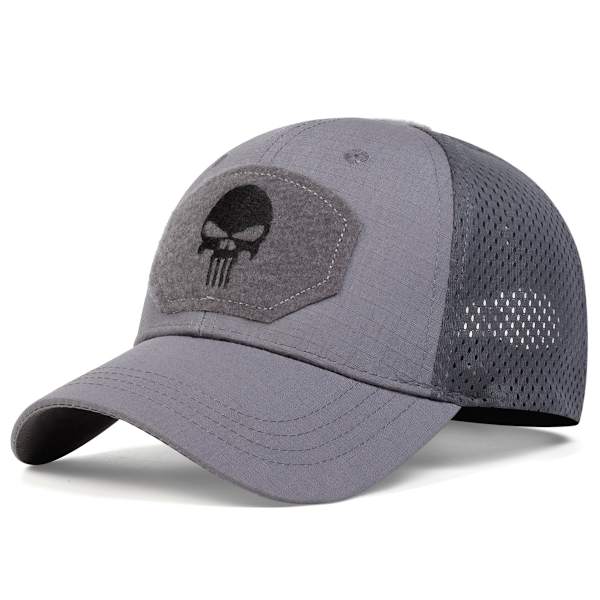 Skalle Basebollkeps Snapback Sport Utomhus Mesh Net Trucker Camo Army Hat Rock B