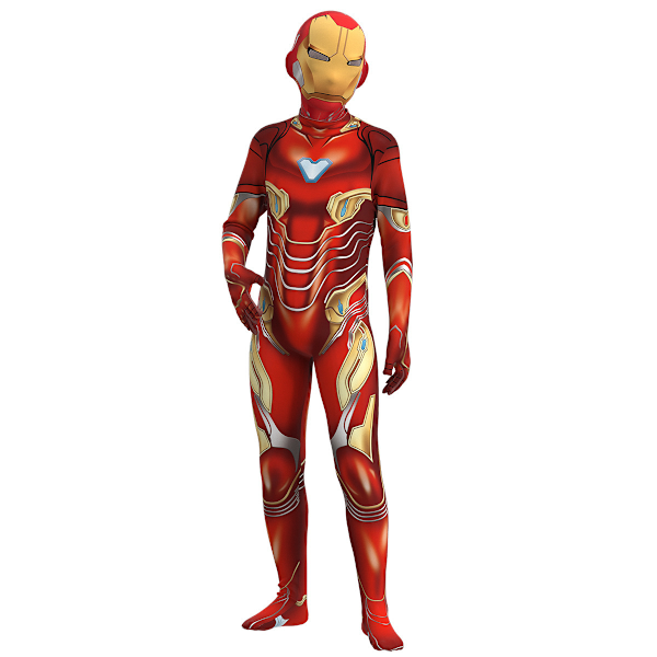 Iron Man Cosplay Kostym Jumpsuit Barn Halloween Kostym Outfit 170cm