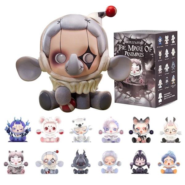POP MART Skullpanda The Mare of Animals Series Karaktär Actionfigurer Blind Box Leksak Samlarobjekt Konstleksak Gåva, till Jul, Födelsedag (Slumpmässigt En)