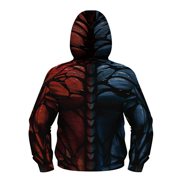 Lätta tunna jackor med Marvel-tema för barn, söta tecknade långärmade vindtäta huvtröjor med dragkedja, ytterkläder för pojkar och flickor 4-13 år Blue Red M