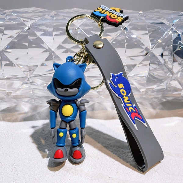 Sonic Keyring Stocking Filler Hängesväska Charm Hedgehog Cartoon Keychain Gfits Grey
