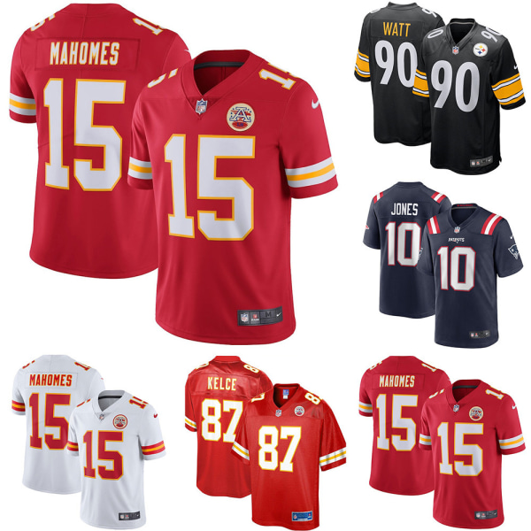 Kansas City Chiefs Jersey - Amerikansk Fotbollströja, Kortärmad, V-ringad, T-shirt B S