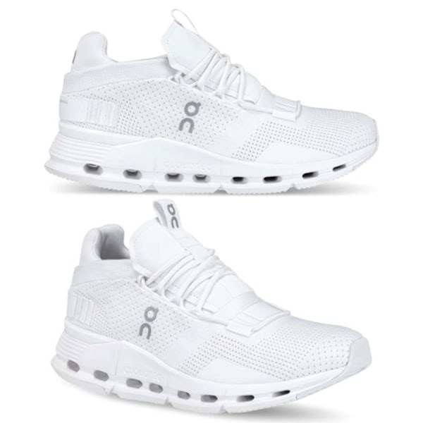 ON CLOUD 5 Herr Dam Bekväma Allround Slitstarka Halkfria Dämpande Lätta Ventilerande Dämpande Lågskor Sneakers Casual Löparskor Full White 41