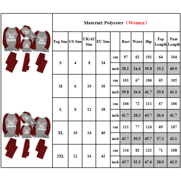 Vuxna barn Pojke Jul Familj Matchande Pyjamas Set Baby 18-24M