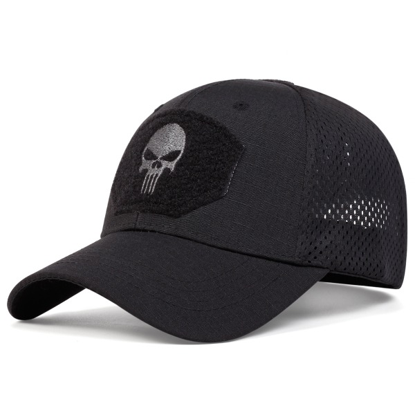 Skalle Basebollkeps Snapback Sport Utomhus Mesh Net Trucker Camo Army Hat Rock A