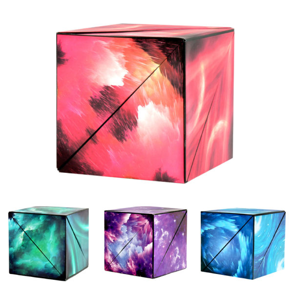 Rubik's Cube Stereoskopisk Geometrisk Variabel Magnetic Block Box Flame Red