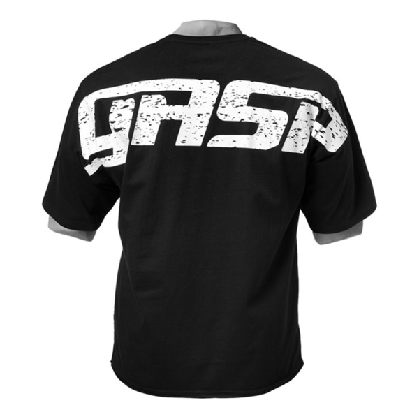 GASP Herr T-shirt Tryck Sommar Casual Kortärmad Tee Gym Sport Fitness Toppar Black-B M