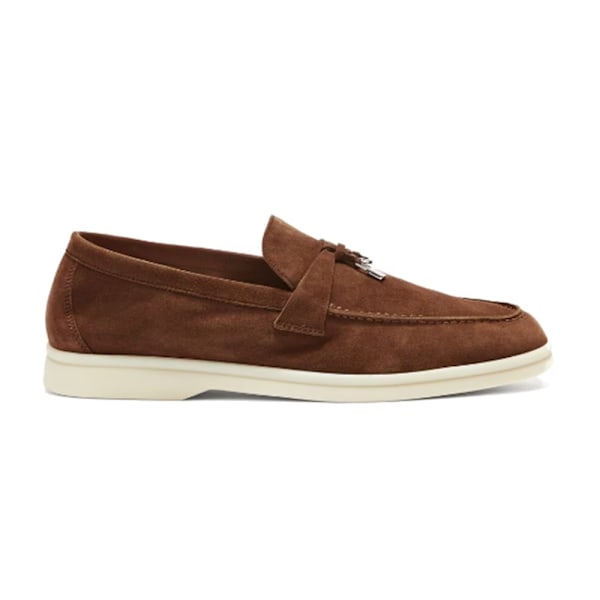 LORO PIANA Sommar Charms Walk Mockasiner Enstaka Skor Red Brown 41