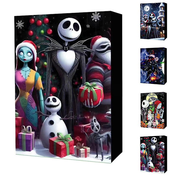 Halloween Adventskalender 2024, Nightmare Before Xmas Adventskalender, Halloween Nedräkningskalender Innehåller 24 Dagars Gåvor A