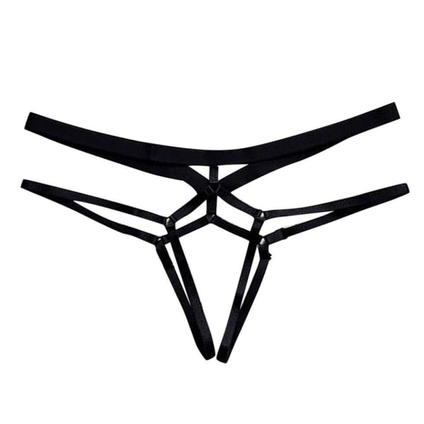 Kvinnor Sexiga stringtrosor Trosor Öppna Grenlösa Underkläder G-string Black S