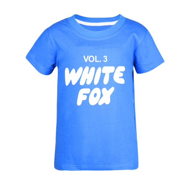 Vita T-shirts med tryck av rävar för pojkar och flickor, söta grafiska tecknade tryck, rund hals, roliga kortärmade toppar, vardaglig vår- och sommar-tröja för barn Dark Blue 170cm