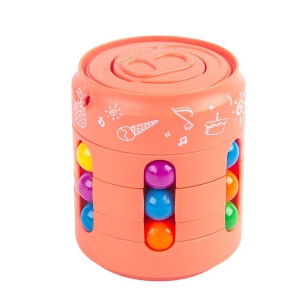 Barnburkar Magic Bean Cube Stress Reliever Roterande Fidget Toy Orange