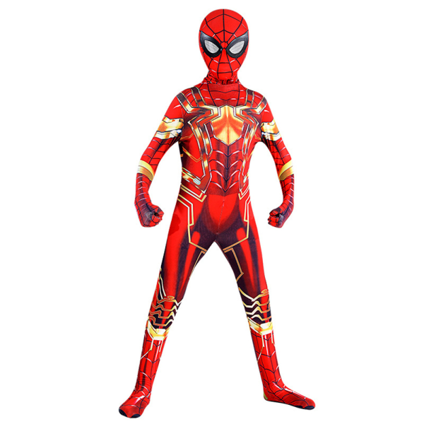 Barn Spiderman Jumpsuit Kostym Halloween Cosplay Superhjälte 130cm