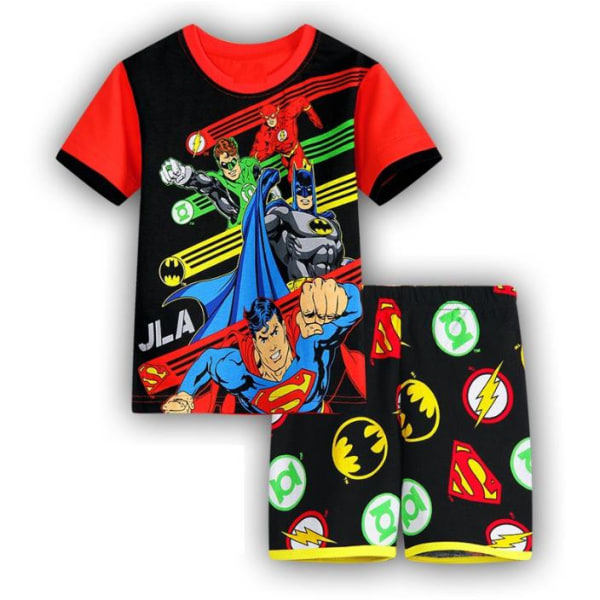 Barn Pojkar Pyjamas Pyjamas Set Summer Superhero T-Shirt Shorts Outfit Nattkläder #1 130cm