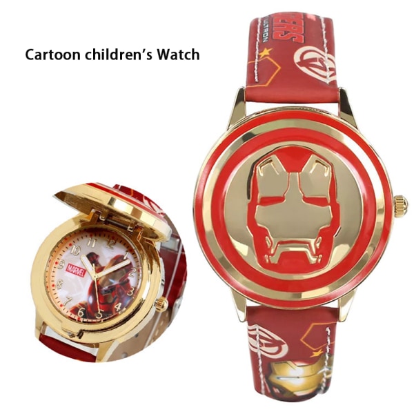 Super Hero Marvel Avengers Quartz Watch Flip Case Watch för barn iron Man