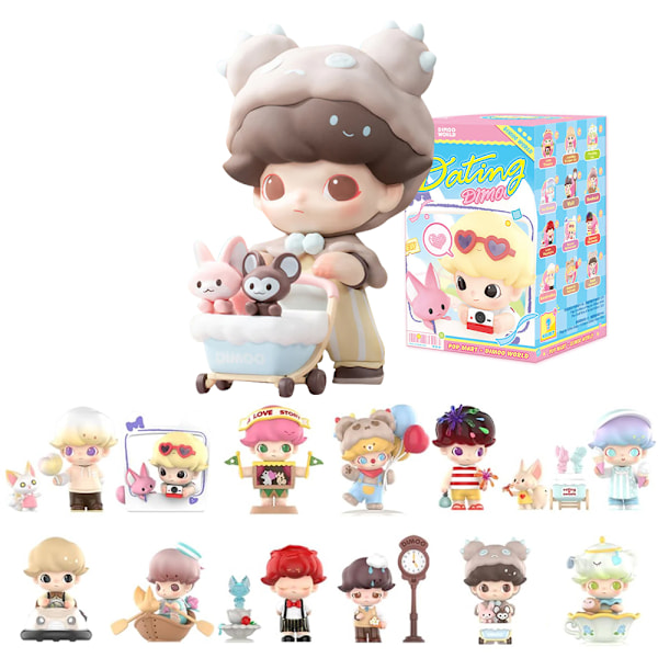 POP MART DIMOO Date Series Blind Box Actionfigurer Leksak Samlarobjekt Konstleksak Gåva, till Jul, Födelsedag (Slumpmässigt En)