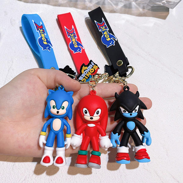 Sonic Keyring Stocking Filler Hängesväska Charm Hedgehog Cartoon Keychain Gfits Red