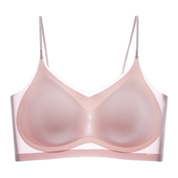 Lady Ultratunn Ice Silk Seamless BH Mjuk Bekväm Bralette pink M