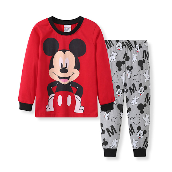 Barn Mickey Pyjamas med långa ärmar PJ Set Långärmad T-shirt Byxor Set Sovkläder Nattkläder A 100cm