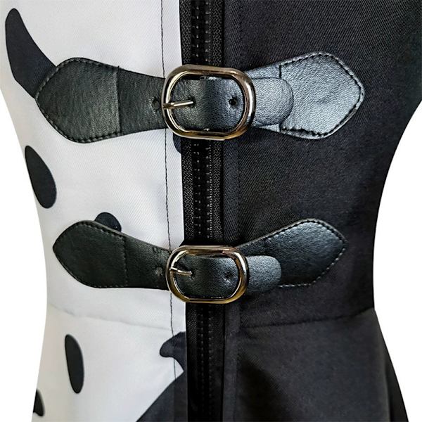Cruella Dalmatian Print Vintage Halloween -asu M