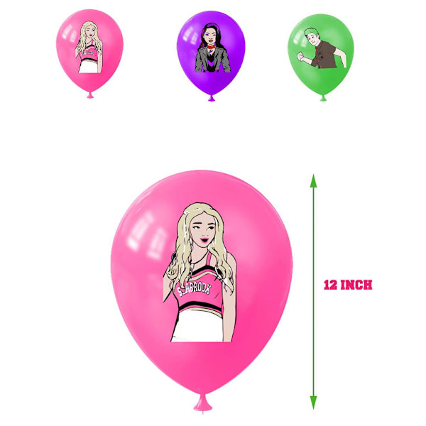Zombie High Tema Fødselsdagsfest Dekor Banner Kage Cupcake Toppers Balloner Sæt