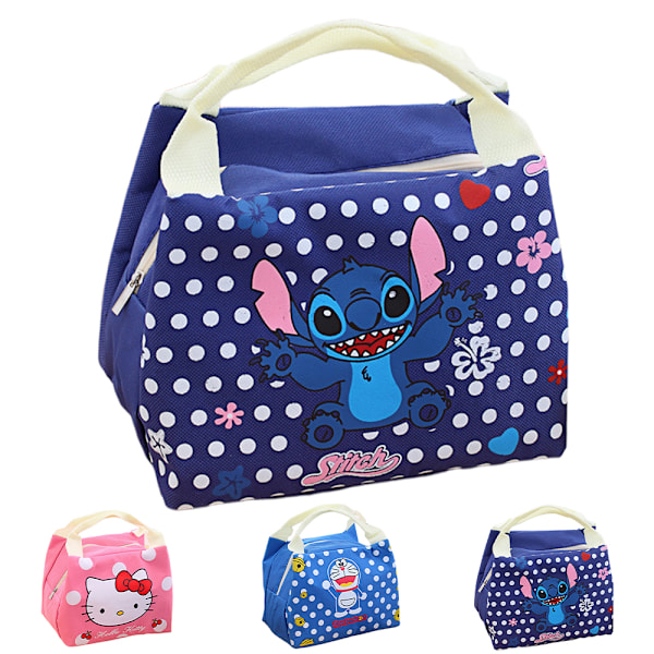 Sarjakuva Lounaskassi Opiskelijoille Lapsille ja Aikuisille Suuri Eristetty Lounaslaukku, Uudelleenkäytettävä Työlaukku Stitch