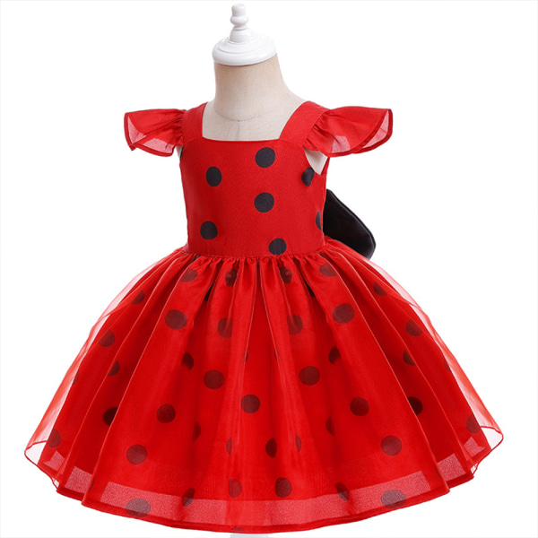 Halloween Flickor Polka Dot Kostym Klänning Party Princess Kjol 90cm
