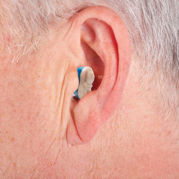 Mini Hide digitala osynliga hörapparater ljudförstärkare blue&red