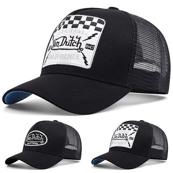Von Dutch Baseball Cap Solskydd Andningsbar Broderad Mesh Trucker Kepsar B