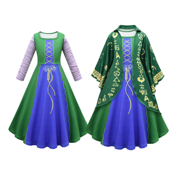 Kids Witch Halloween Kostymer Girls Witch Dress Cosplay 130cm