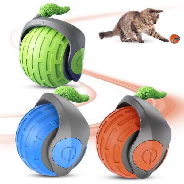 Speedy Tail Kattleksak Två Hastigheter Smart Automatisk Rörlig Interaktiv Kattleksaksboll Orange