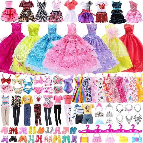 63st Barbie Doll Kläder Tillbehör Klänning Sko Rekvisita Set - 11,5" dockleksaker 63PCS