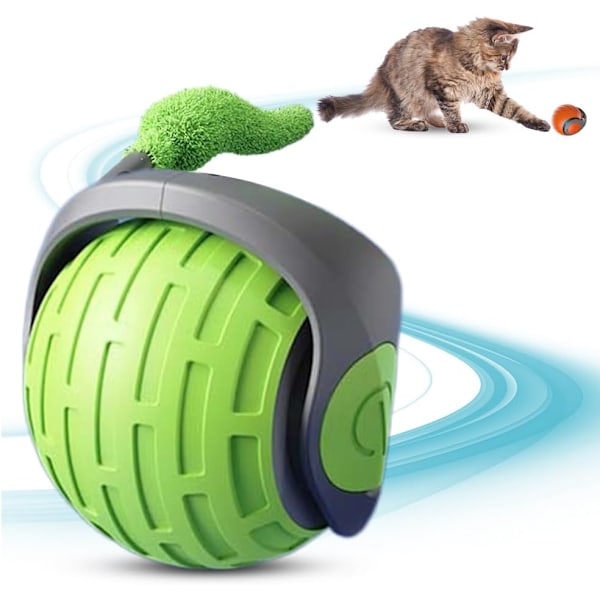 Speedy Tail Kattleksak Två Hastigheter Smart Automatisk Rörlig Interaktiv Kattleksaksboll Green