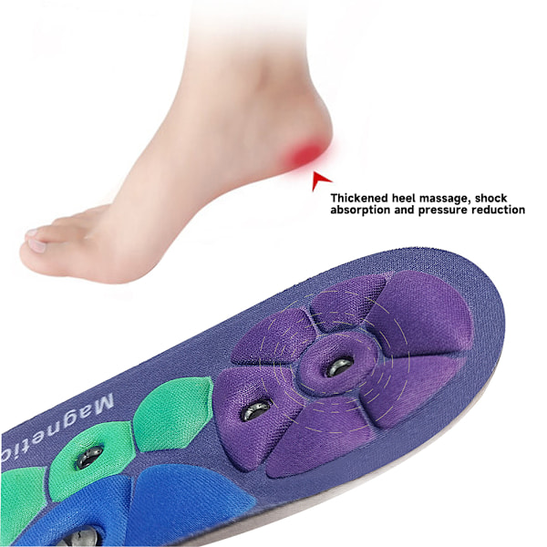 1 pari magneettiset akupainantapohjalliset unisex jalkaholvituki lievittää väsymystä ortopediset pohjalliset urheilu matka toimistotyöntekijöiden pohjalliset L