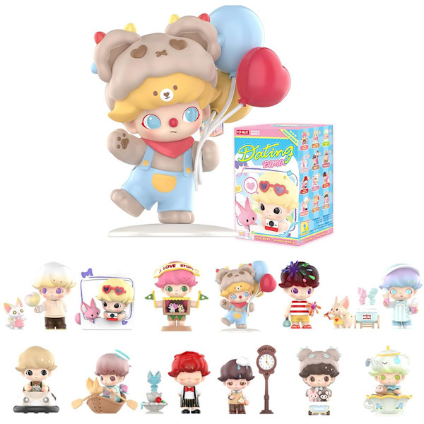POP MART DIMOO Date Series Blind Box Actionfigurer Leksak Samlarobjekt Konstleksak Gåva, till Jul, Födelsedag (Slumpmässigt En)