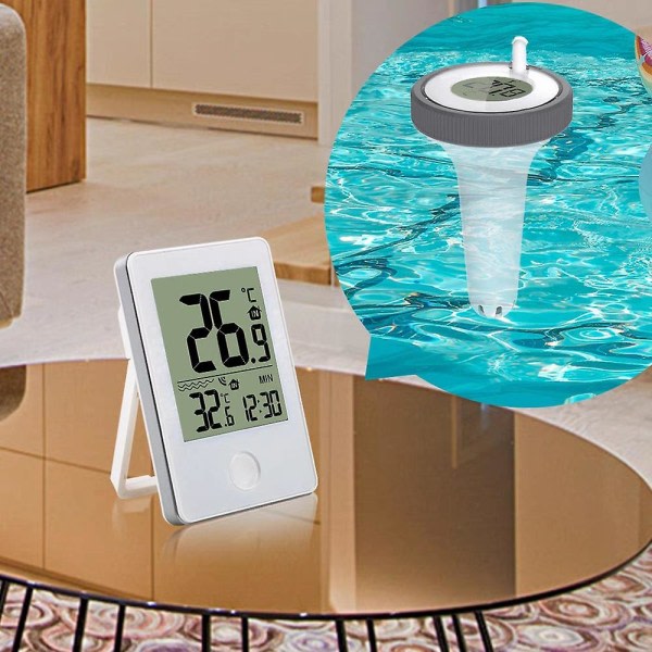 2023 ny pooltermometer, termometer för poolbadkar, trådlös flytande inomhus- och utomhustermometer, Y