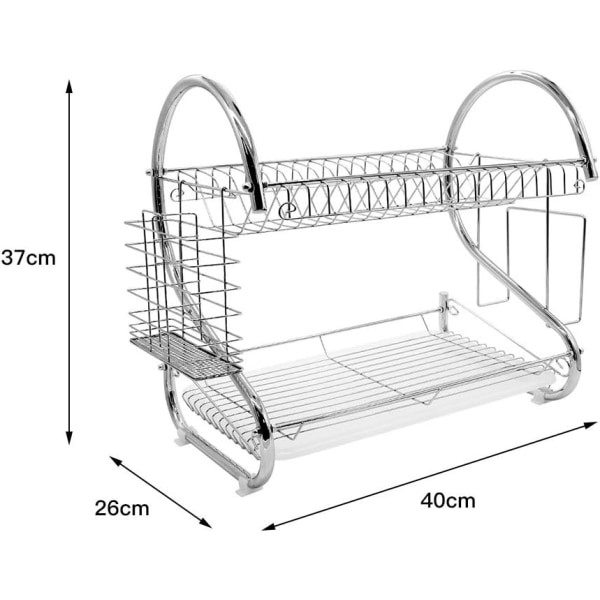 Diskställ. 2-nivå. Rostfritt stål dubbellager enkel