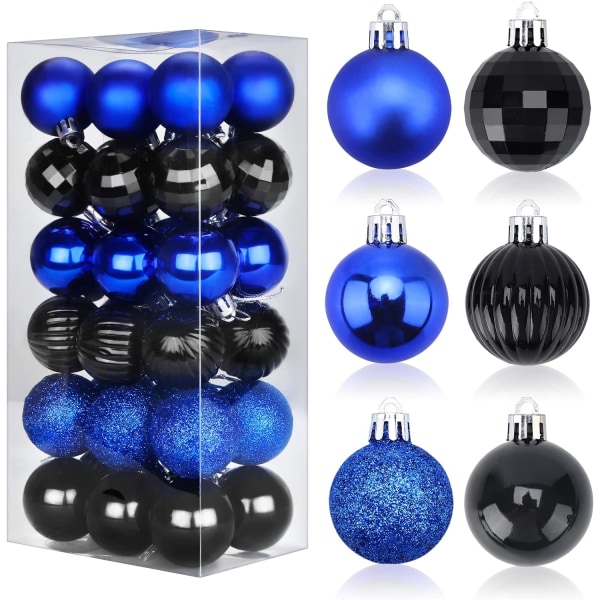 36kt julgranskulor prydnader Royal Blue och Black Shatterproof 0c3f | Fyndiq