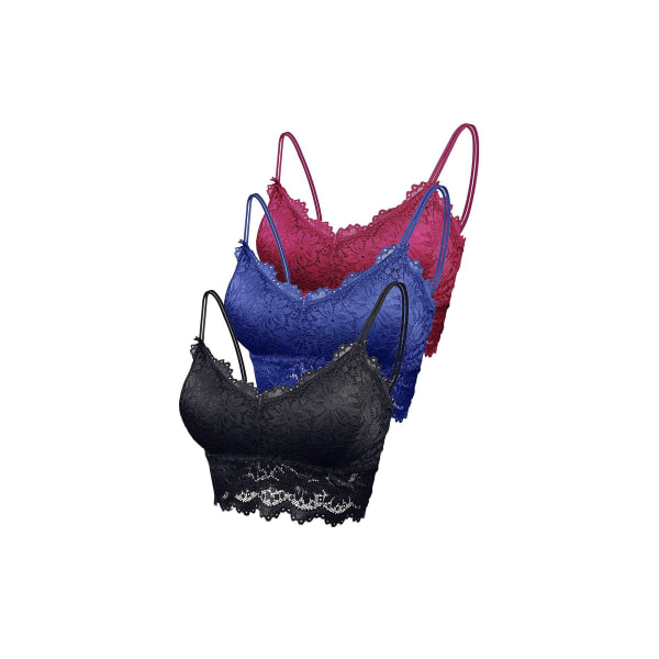 3-piece women's lace bra set, padded, sports bra, model "Anne"