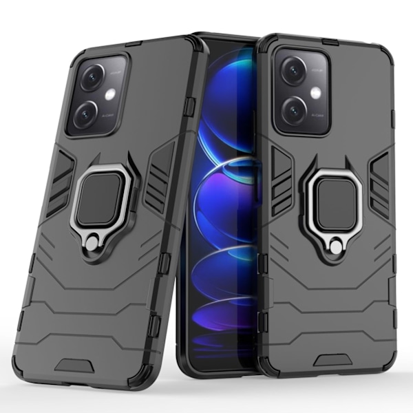 Ring Armor Case for Xiaomi Redmi Note 12 5G / Poco X5 5G Armor Cover Magnetic Holder Ring Black Black