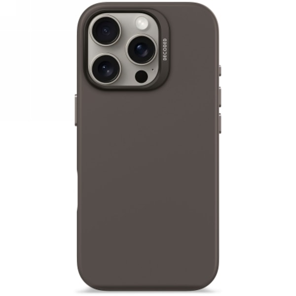 Decoded AntiMicrobial Silicone Backcover with MagSafe for iPhone 16 Pro - Dark Brown Brown