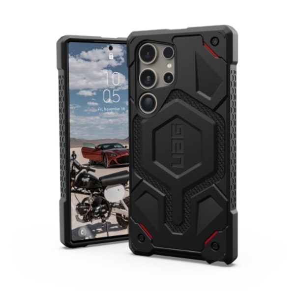 UAG Monarch Pro Case for Samsung Galaxy S24 Ultra 5G with Magnetic Module - Black Kevlar Black