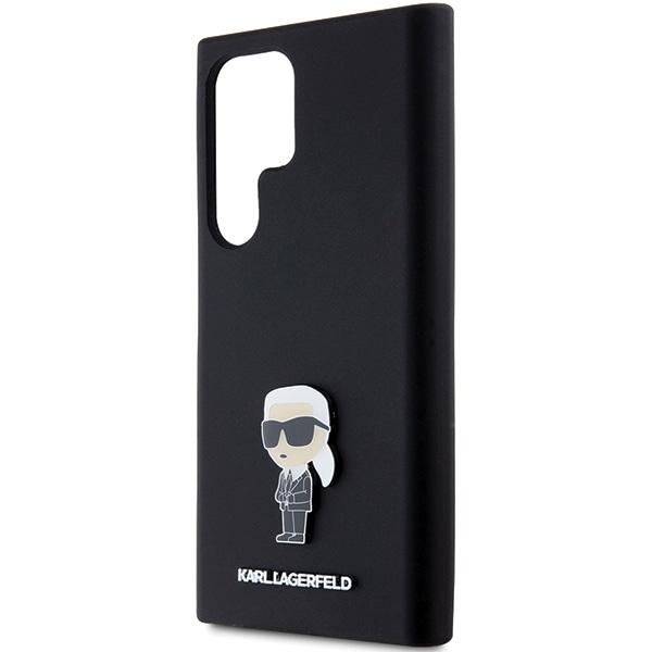 Karl Lagerfeld Silicone Ikonik Metal Pin case for Samsung Galaxy S24 Ultra - black Black