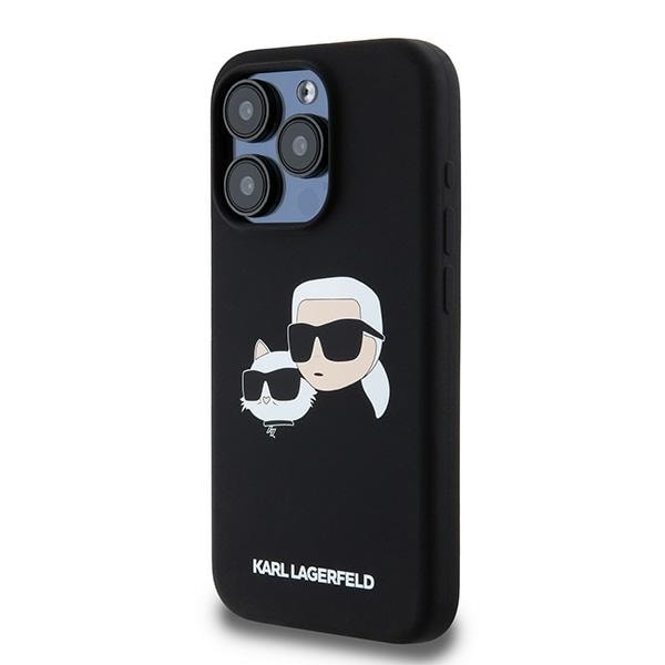 Karl Lagerfeld Silicone Karl&amp;Choupette MagSafe case for iPhone 15 Pro - black Black