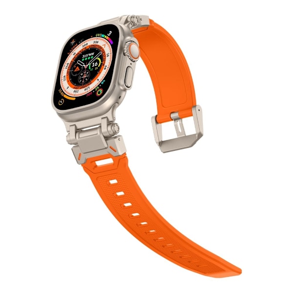 Tech-Protect Delta Pro Strap for Apple Watch 4 / 5 / 6 / 7 / 8 / 9 / SE / Ultra 1 / 2 (42/44/45/49 mm) - Titanium Orange Orange || Titanic