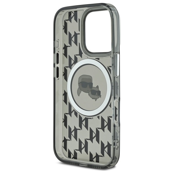 Karl Lagerfeld IML Monogram Karl &amp; Choupette Head MagSafe Case for iPhone 16 Pro Max - Black Black